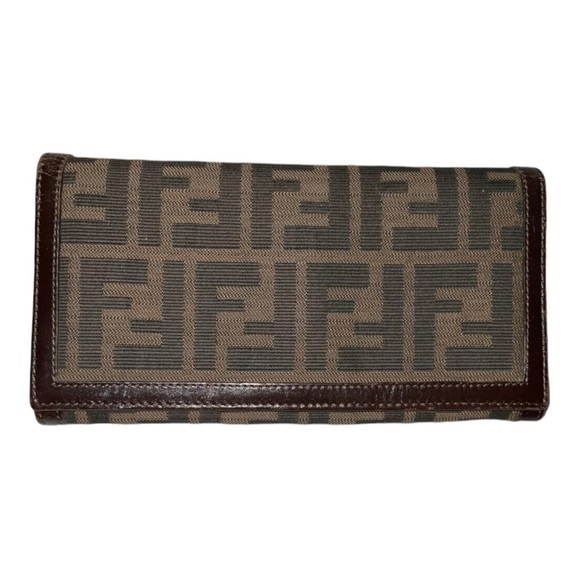 FENDI Bi-fold Zucca Continental Wallet in Tobacco. - Picture 14 of 16